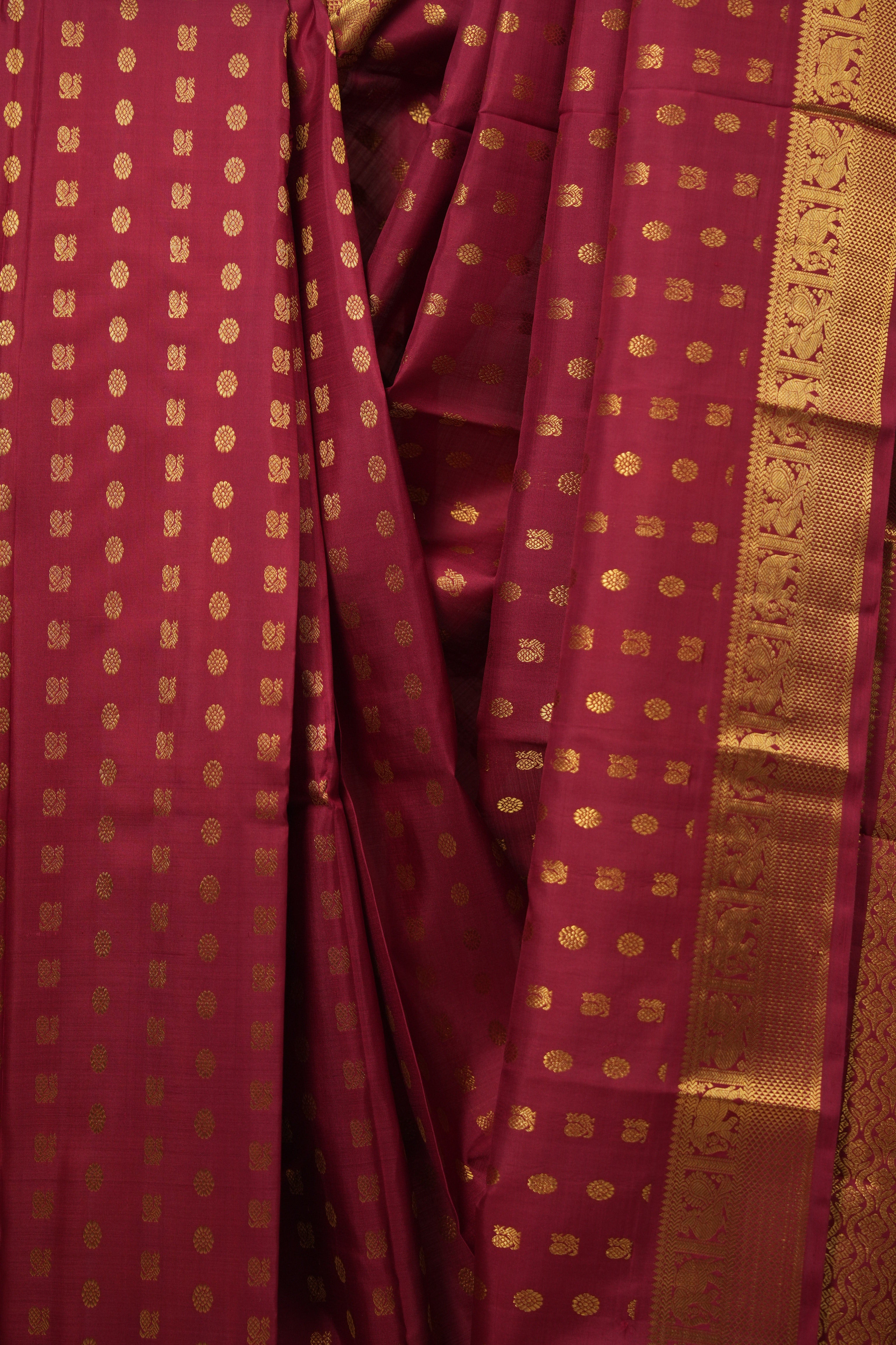 Maroon Kanjivaram Silk Saree - SRMKSS1045