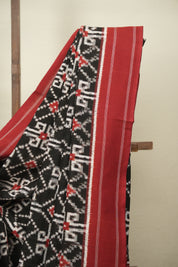Black Pochampali Cotton Ikat Saree - SRBPCIS726