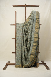 Tinted Blue HBP Tussar Silk Saree - SRTBHTSS742