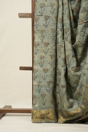 Tinted Blue HBP Tussar Silk Saree - SRTBHTSS742