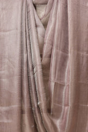 Pink Silver Tissue Tussar Silk Saree - SRPSTTSS481