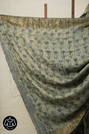 Tinted Blue HBP Tussar Silk Saree - SRTBHTSS742