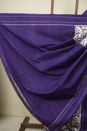 White Pochampalli Cotton Ikat Saree - SRWPCIS730