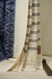 Navy Blue Pochampalli Cotton Ikat Saree - SRNBPCIS746