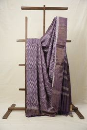 Purple HBP Tussar Silk Saree - SRPHTSS743