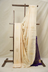 Cream Kanjivaram Silk Saree - SRCKSS1039