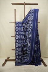 Navy Blue Pochampalli Cotton Ikat Saree - SRNBPCIS727