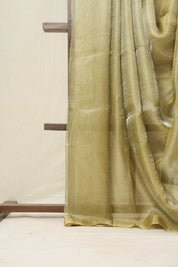 Yellow Silver Tissue Tussar Silk Saree - SRYSTTSS479