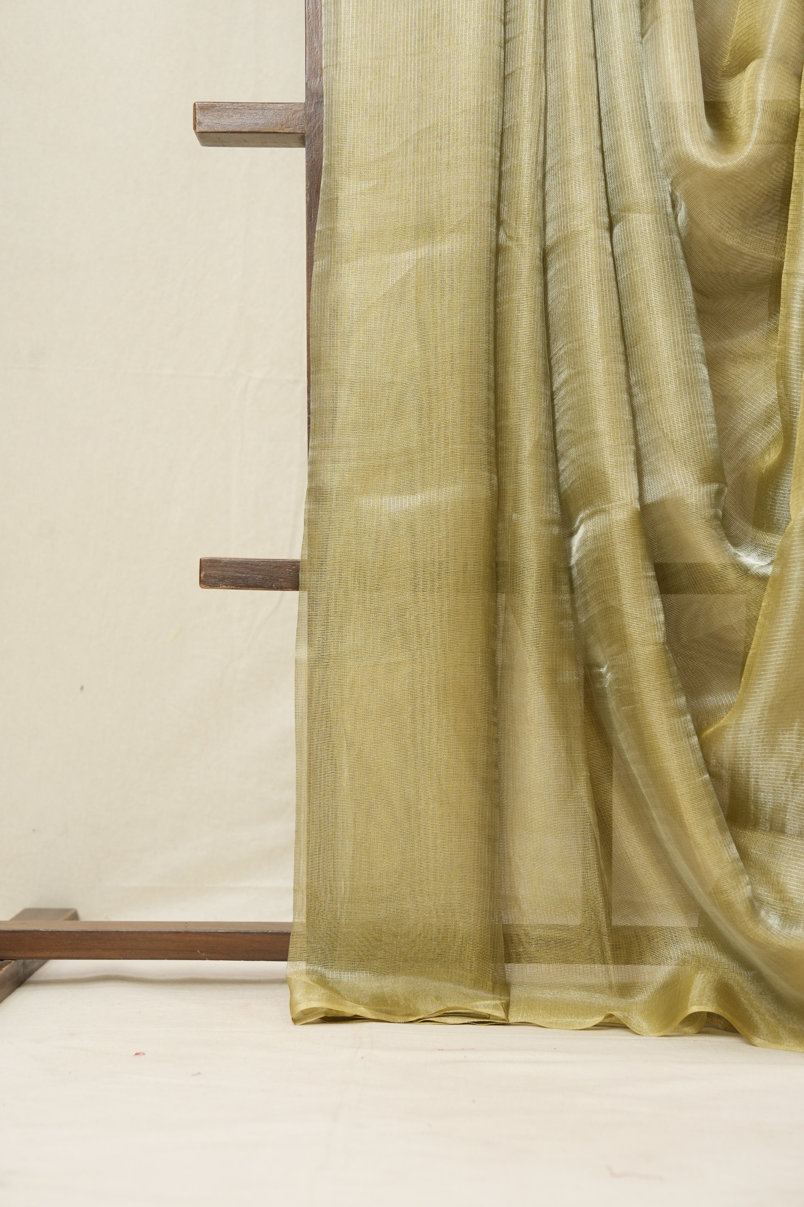 Yellow Silver Tissue Tussar Silk Saree - SRYSTTSS479