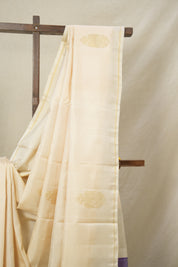 Cream Kanjivaram Silk Saree - SRCKSS1039