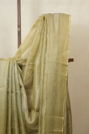 Yellow Silver Tissue Tussar Silk Saree - SRYSTTSS479