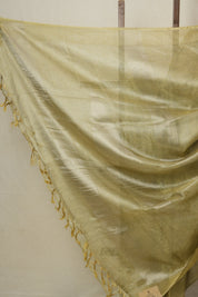 Yellow Silver Tissue Tussar Silk Saree - SRYSTTSS479