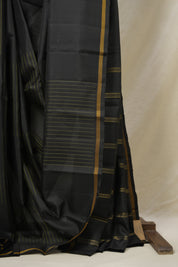 Black Kanjivaram Silk Saree - SRBKSS1038