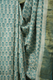 Off White HBP Tussar Silk Saree - SROWHTSS739