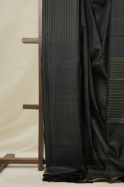 Black Kanjivaram Silk Saree - SRBKSS1038