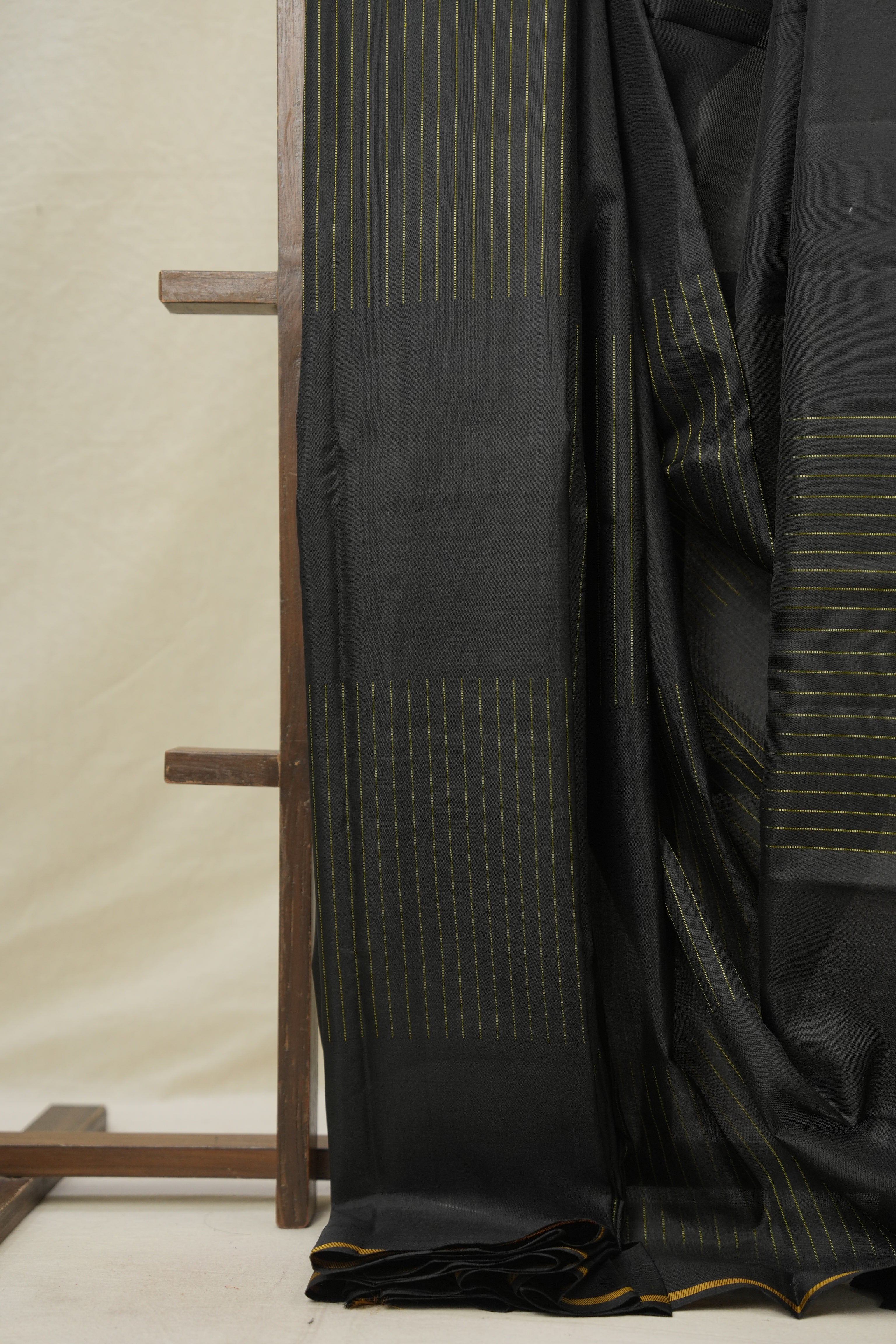 Black Kanjivaram Silk Saree - SRBKSS1038