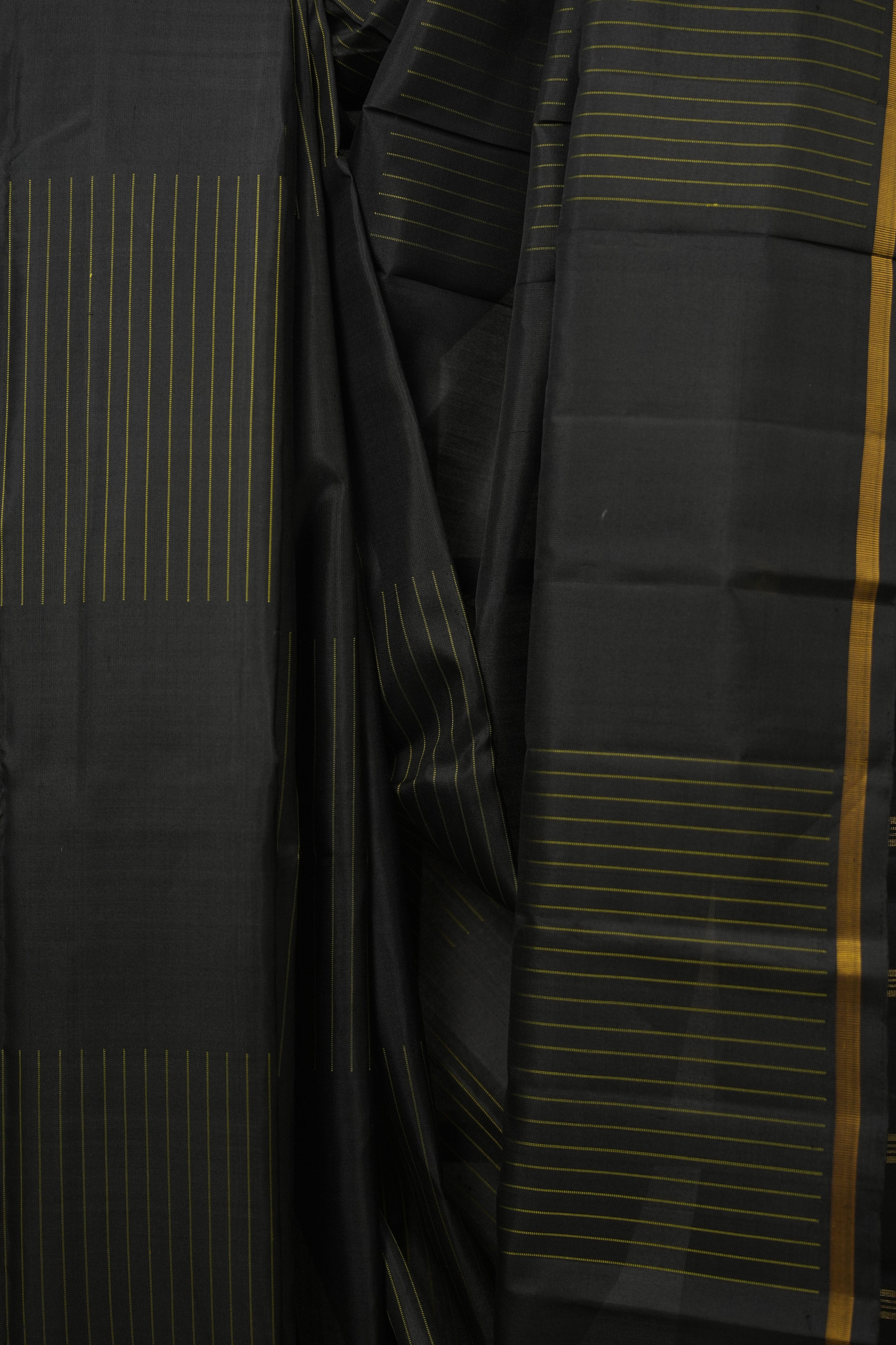 Black Kanjivaram Silk Saree - SRBKSS1038