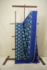Peacock Green Pochampalli Cotton Ikat Saree - SRPGPCIS754