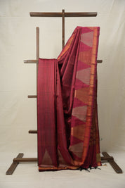 Maroon Raw Silk Saree - SRMRSS954