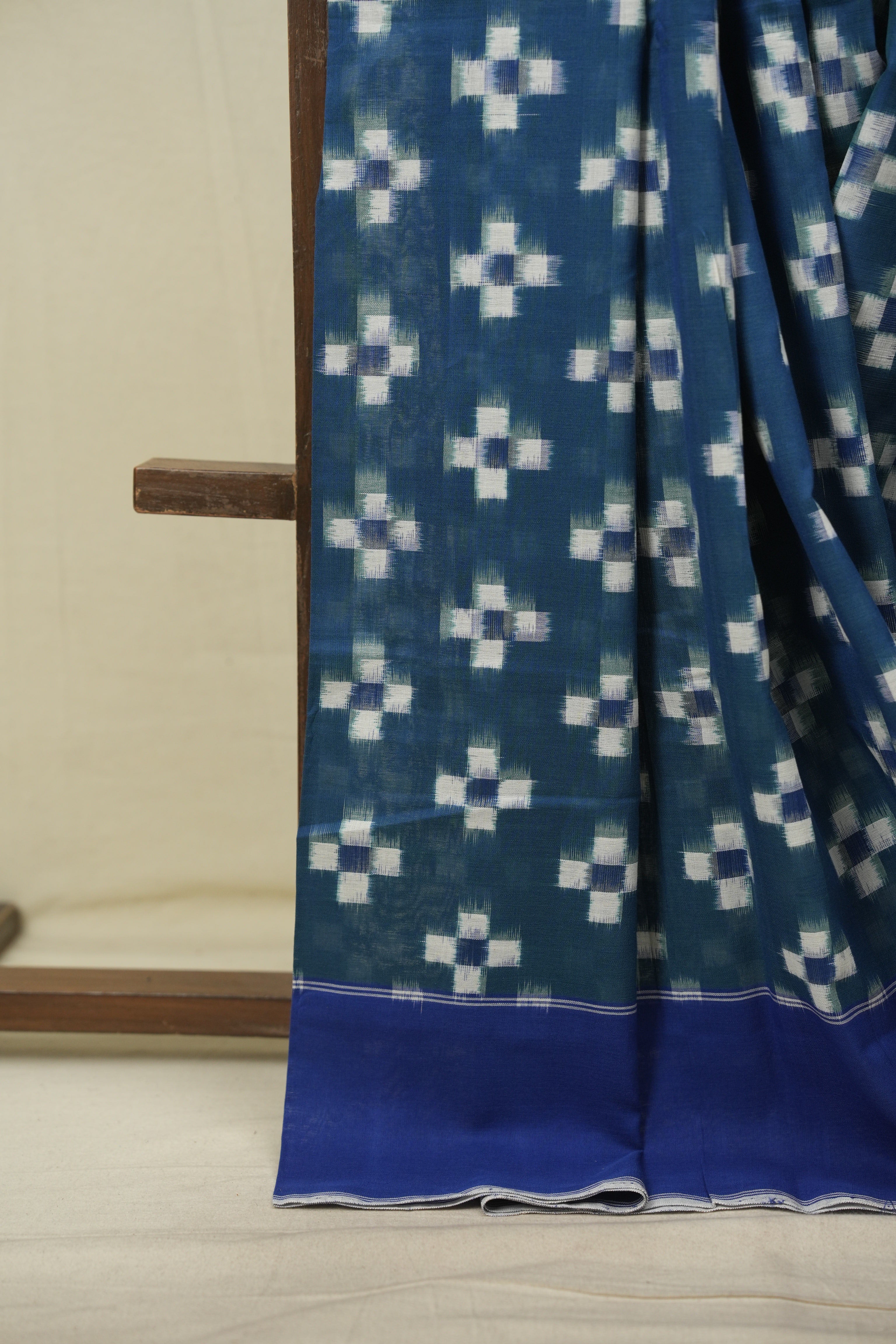 Peacock Green Pochampalli Cotton Ikat Saree - SRPGPCIS754