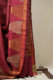 Maroon Raw Silk Saree - SRMRSS954