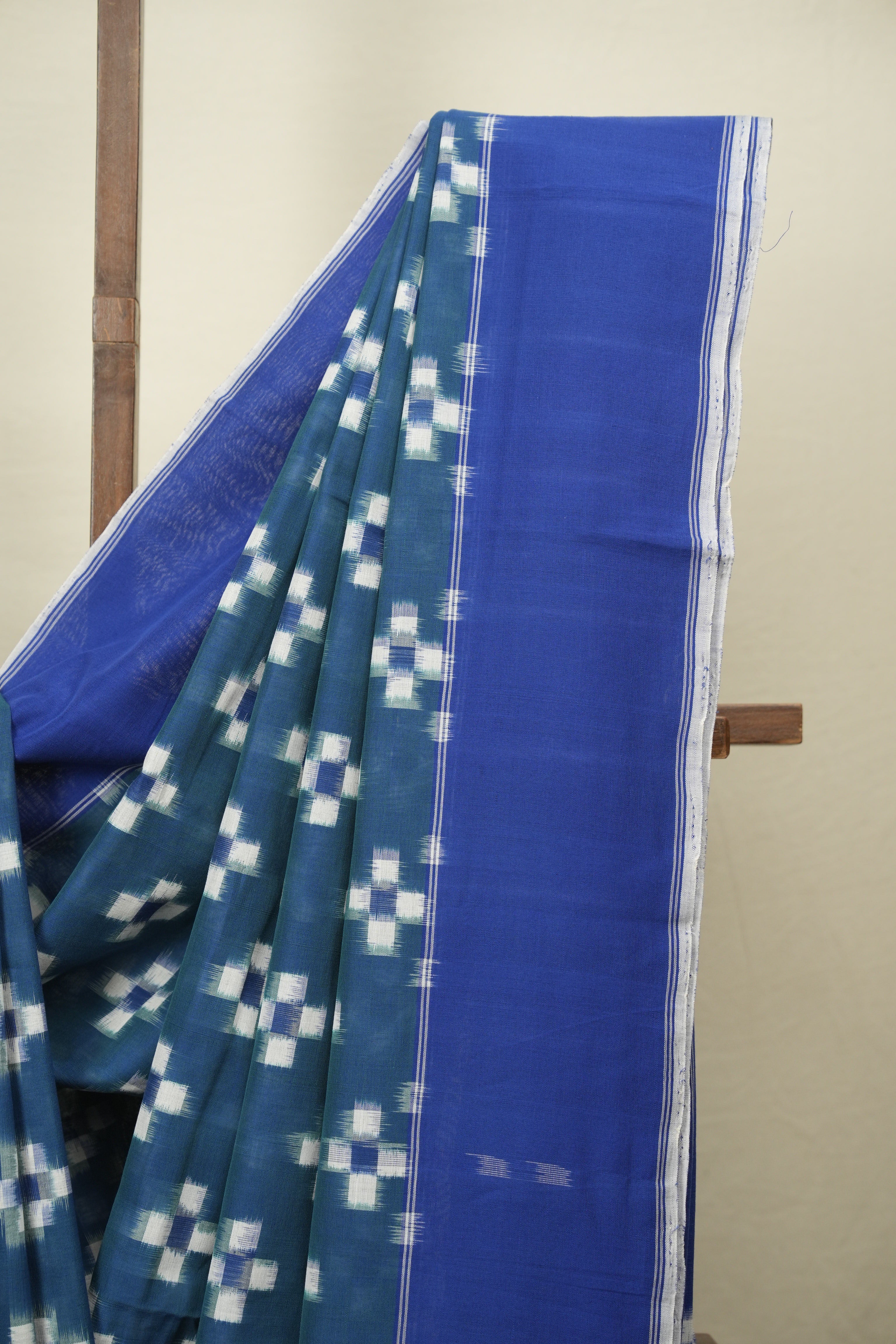 Peacock Green Pochampalli Cotton Ikat Saree - SRPGPCIS754