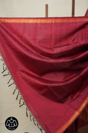 Maroon Raw Silk Saree - SRMRSS954