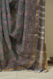 Grey HBP Kota Doria Saree - SRGKDS275