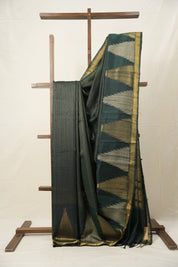 Green Raw Silk Saree - SRGRSS955