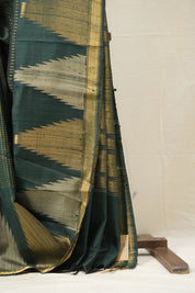 Green Raw Silk Saree - SRGRSS955