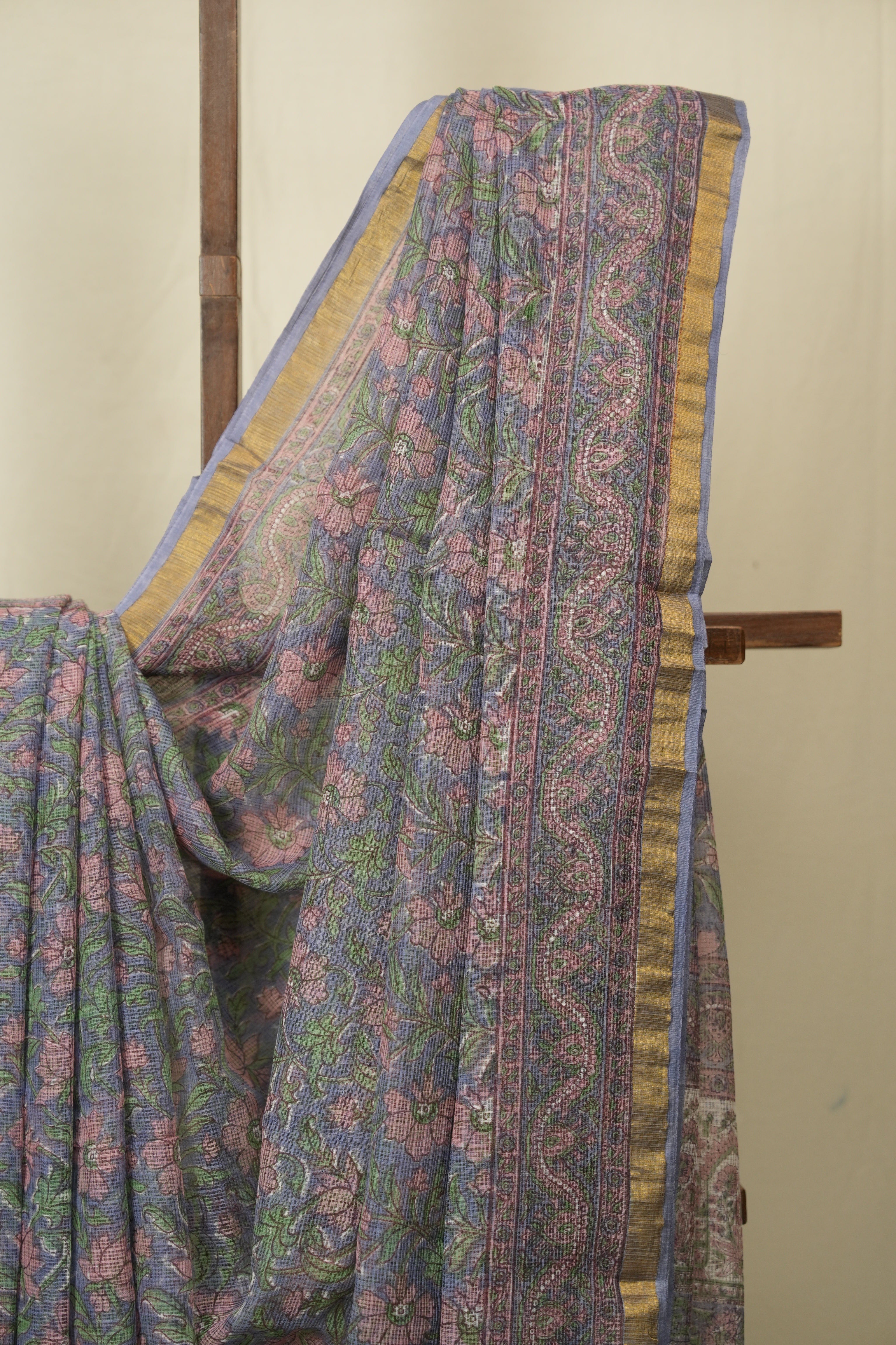 Grey HBP Kota Doria Saree - SRGKDS275