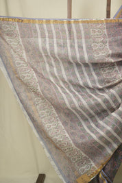 Grey HBP Kota Doria Saree - SRGKDS275