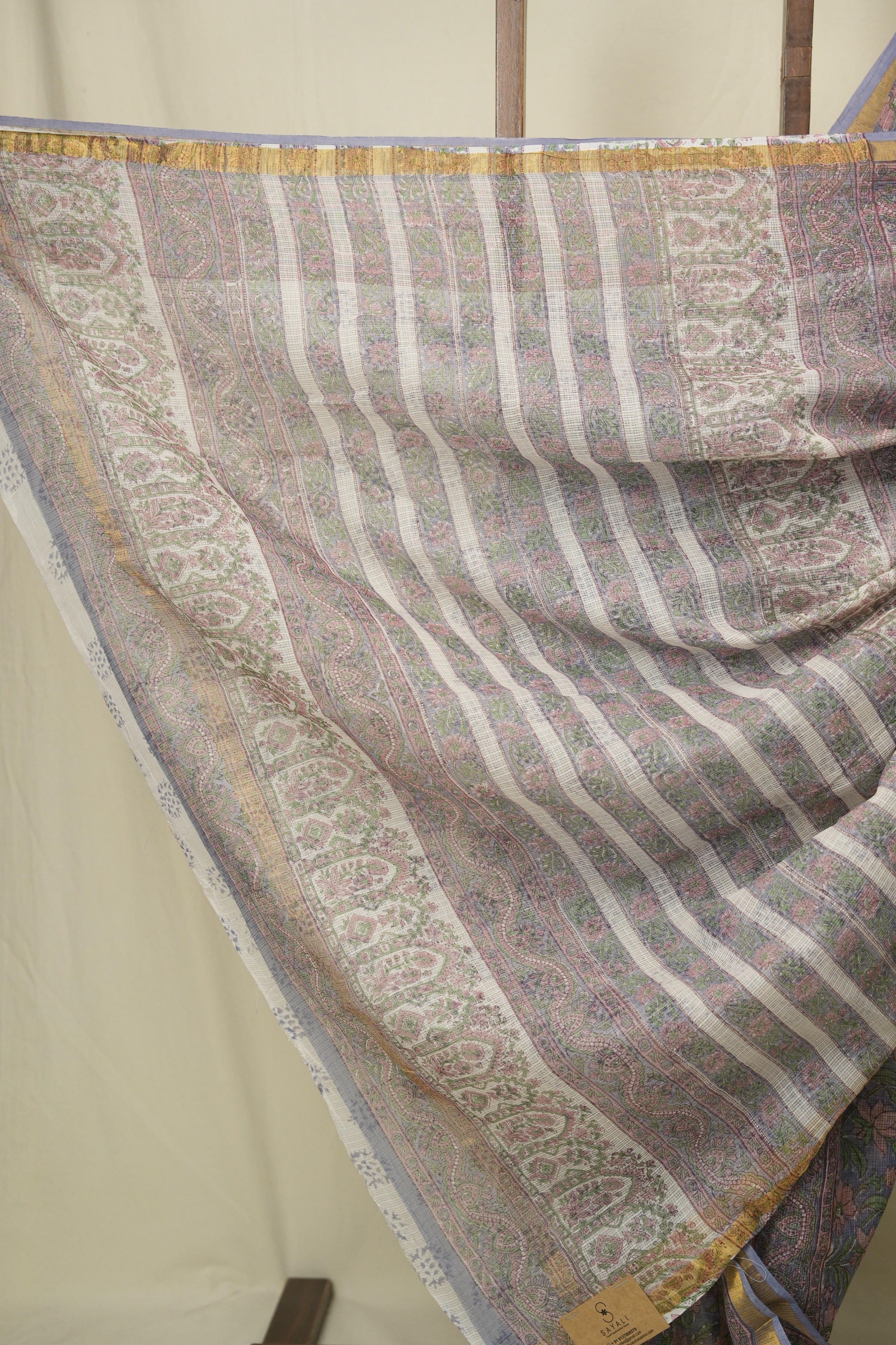 Grey HBP Kota Doria Saree - SRGKDS275
