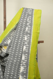 Grey Pochampalli Cotton Ikat Saree - SRGPCIS748