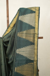 Green Raw Silk Saree - SRGRSS955