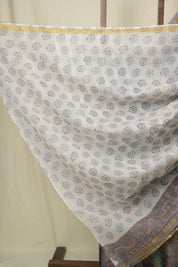 Grey HBP Kota Doria Saree - SRGKDS275