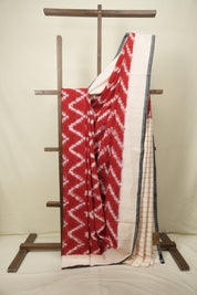 Red Pochampalli Cotton Ikat Saree - SRRPCIS752