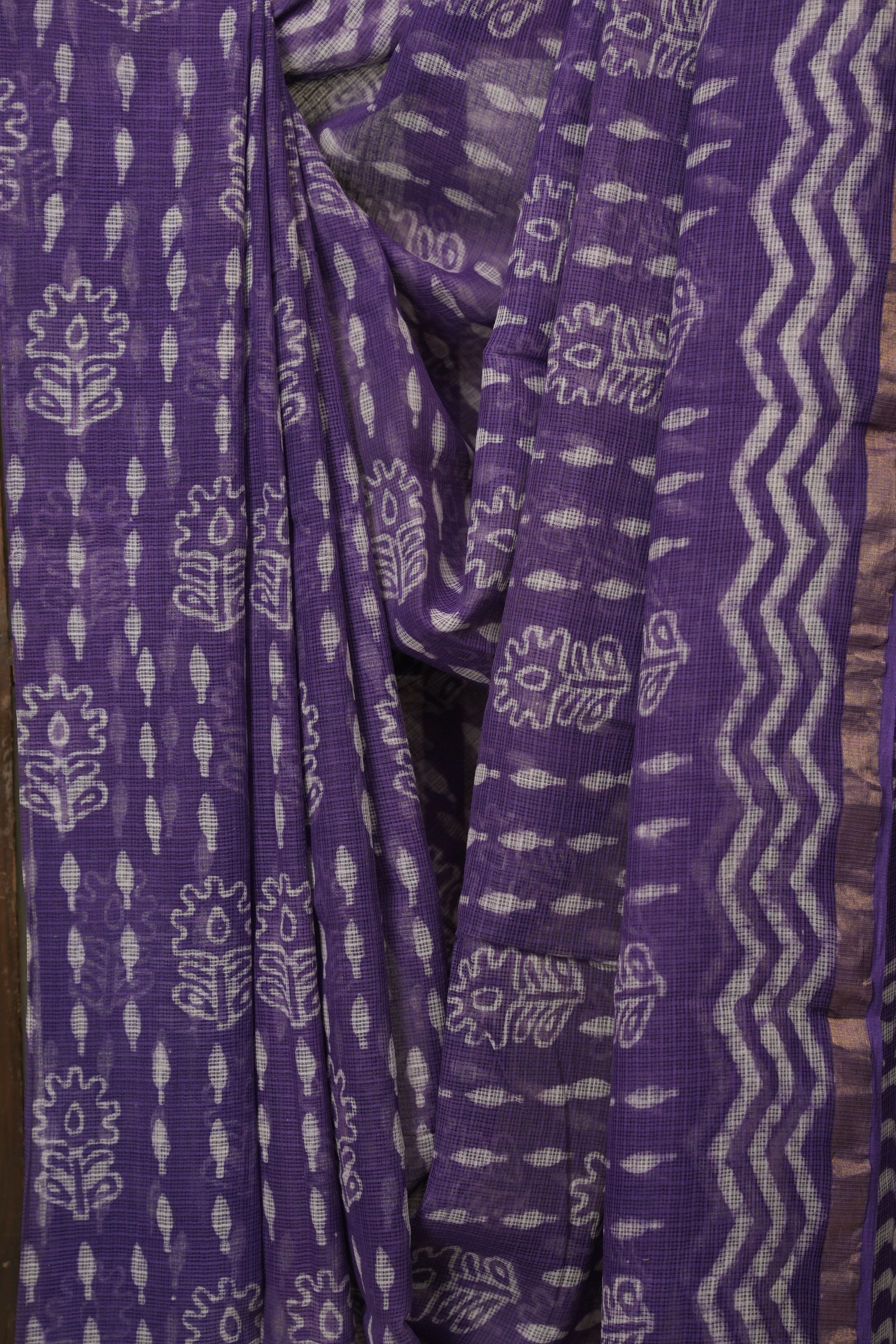Purple HBP Kota Doria Saree - SRPKDS274
