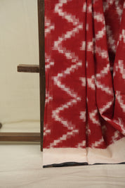 Red Pochampalli Cotton Ikat Saree - SRRPCIS752