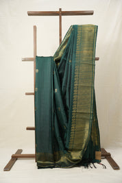 Green Raw Silk Saree - SRGRSS957