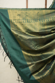 Green Raw Silk Saree - SRGRSS957