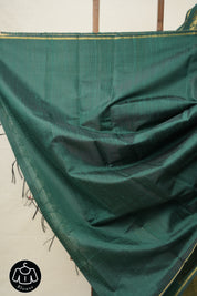 Green Raw Silk Saree - SRGRSS957