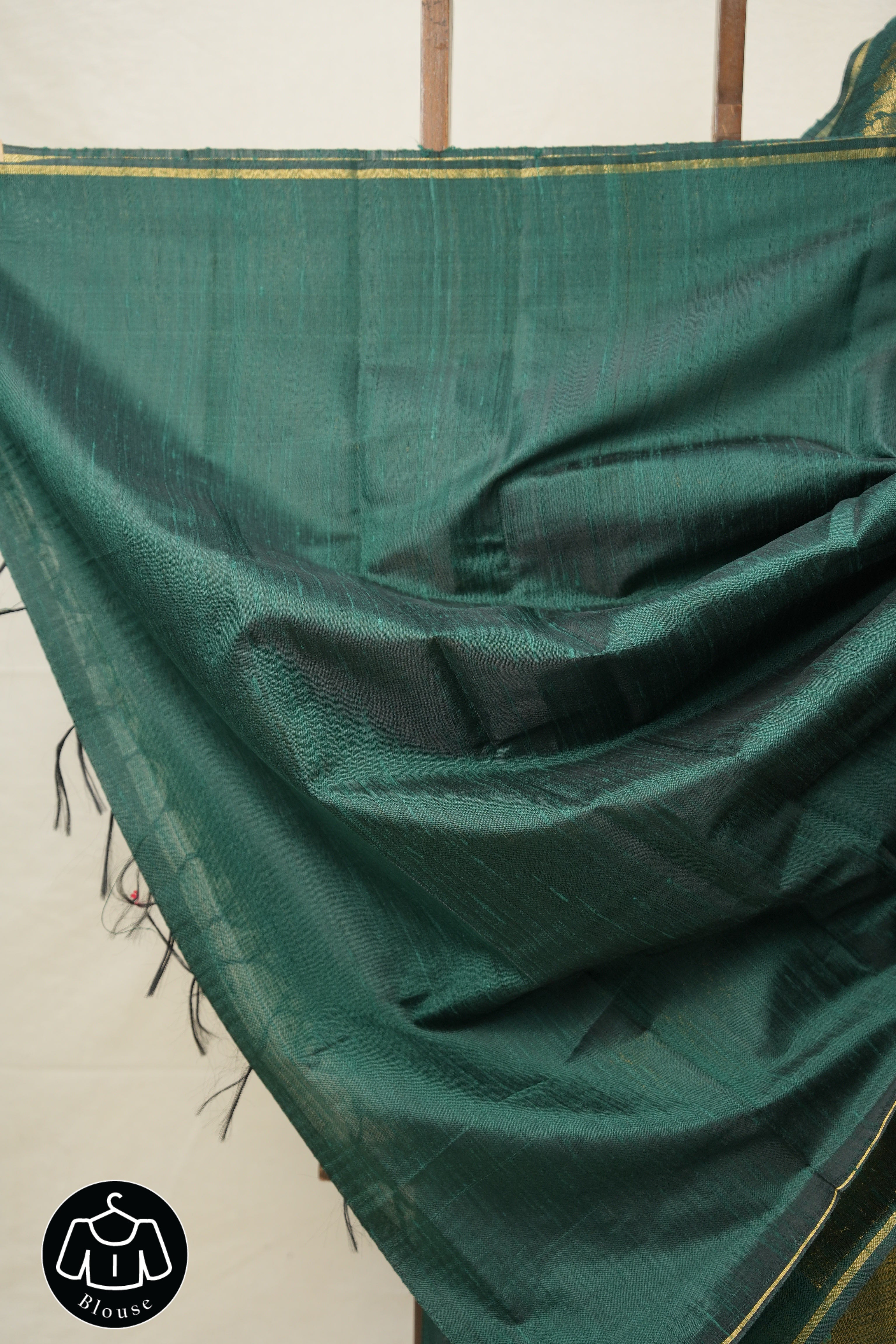 Green Raw Silk Saree - SRGRSS957
