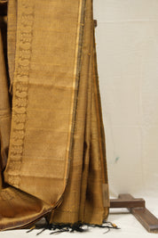 Khaki Raw Silk Saree - SRKRSS958