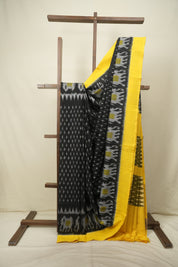 Black Pochampali Cotton Ikat Saree - SRBPCIS736