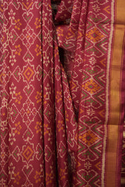 Dark Maroon Rajkot Patola Silk Saree - SRDMRPSS515