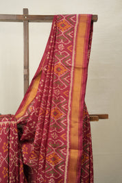Dark Maroon Rajkot Patola Silk Saree - SRDMRPSS515