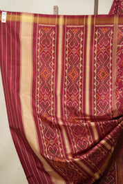 Dark Maroon Rajkot Patola Silk Saree - SRDMRPSS515