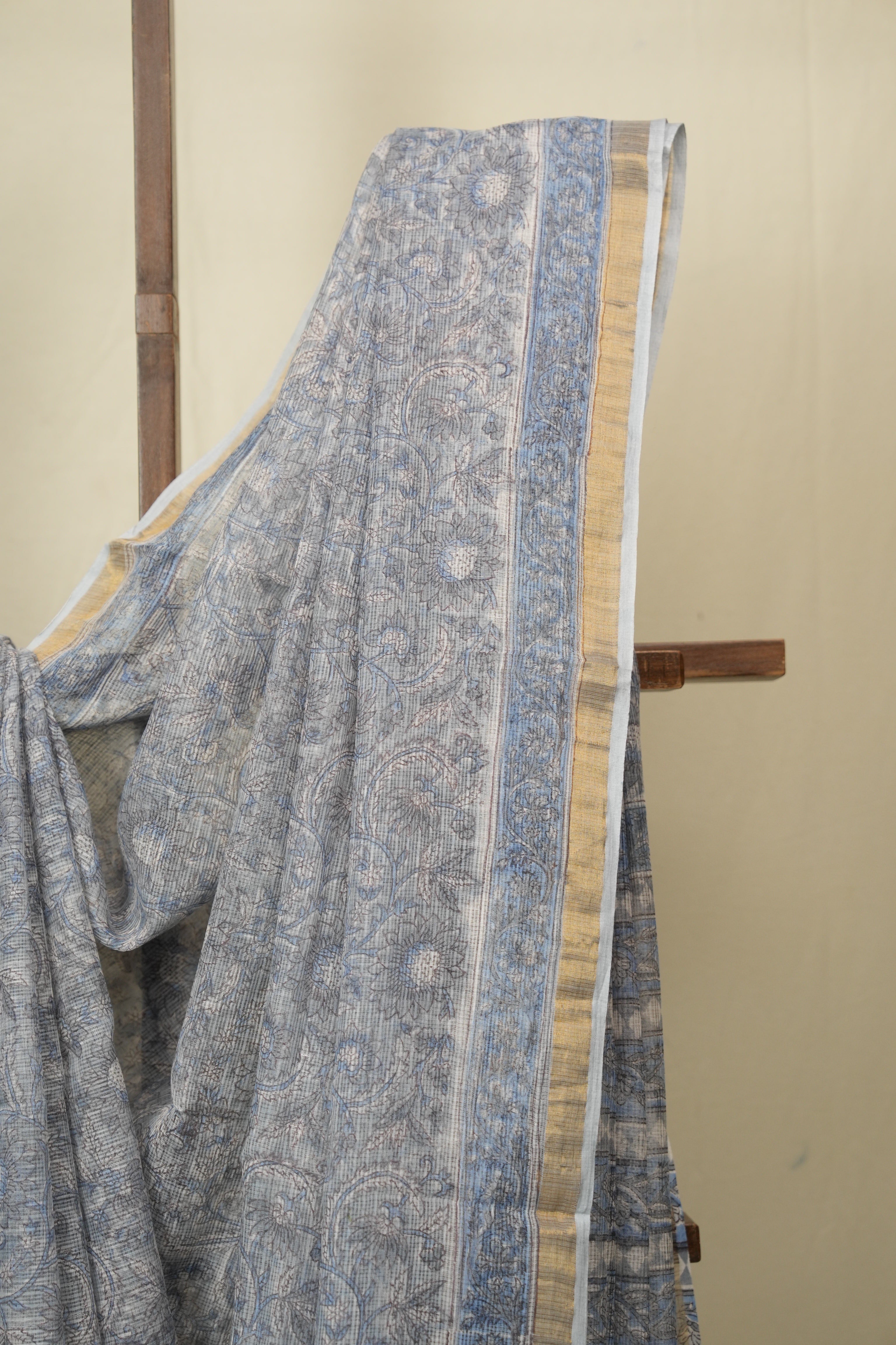 Grey HBP Kota Doria Saree - SRGKDS280