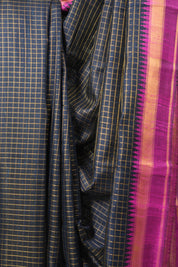 Navy Blue Raw Silk Saree - SRNBRSS951